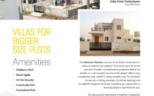 Greenfield Nachatra Garden – 2 and 3 BHK Villas and Residential Plot in Coimbatore