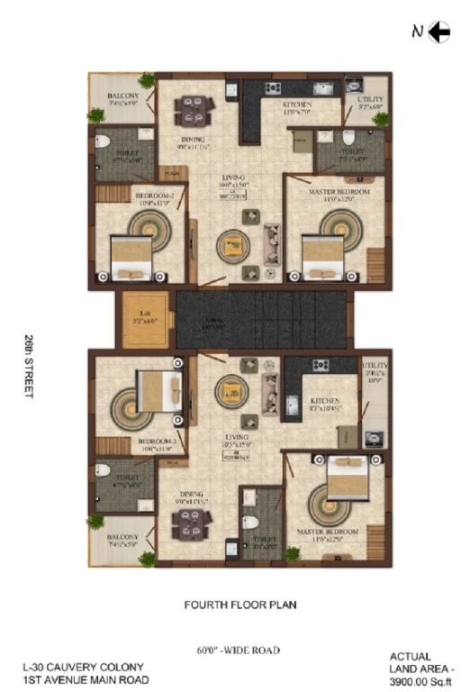 India Builders Cauvery Vrindavan Floor Plan 01