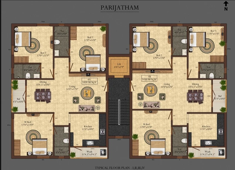 India Builders Parijatham Floor Plan 01
