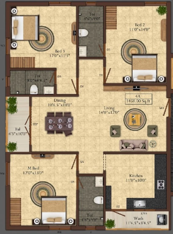 India Builders Parijatham Floor Plan 02