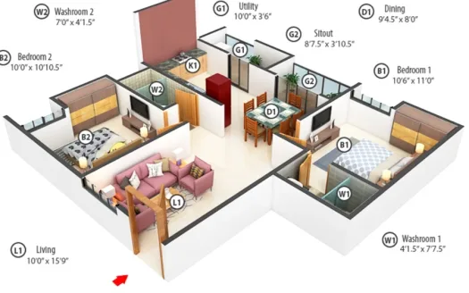 Jeni Joel Crown – 2 BHK Apartment in Chennai