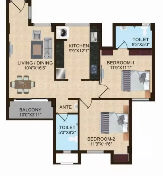 Joy at Shriram Temple Bells Floor Plan 01