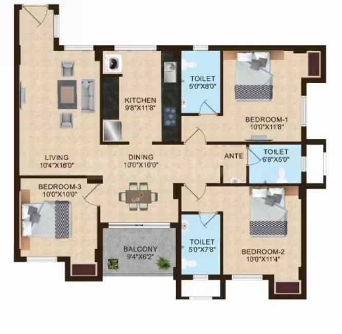Joy at Shriram Temple Bells Floor Plan 03