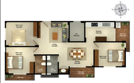 SMS Vista – 3 BHK Apartment in Kochi