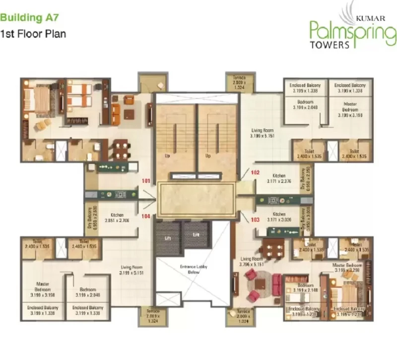 Kumar Palmspring Towers Floor img 04