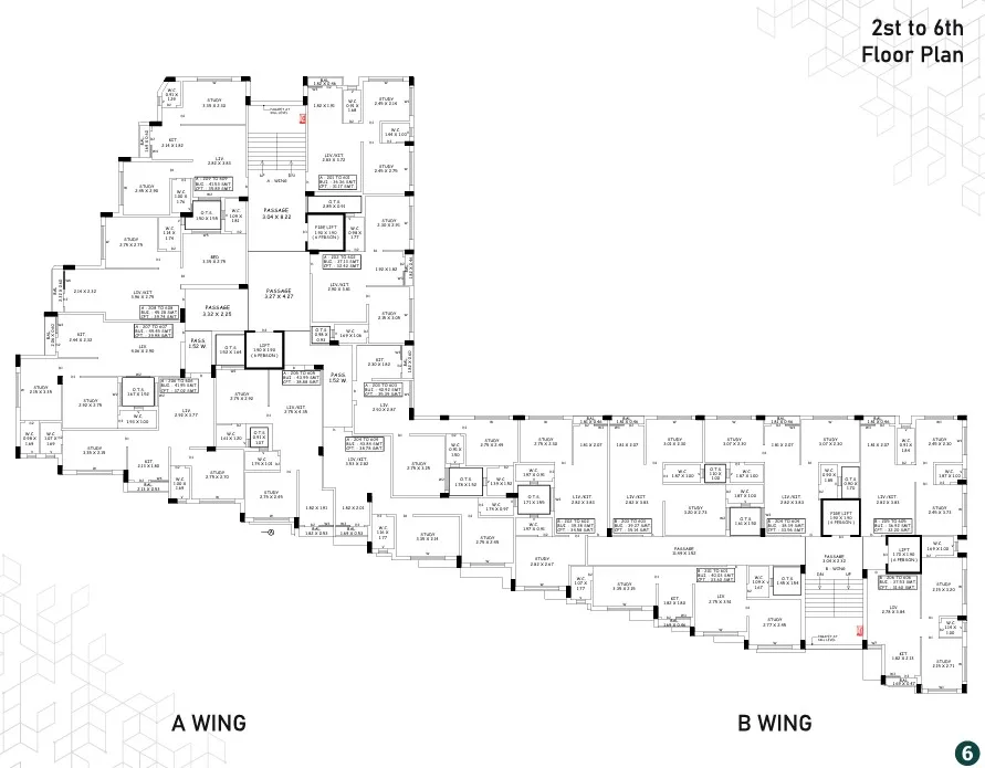 2nd to 6th Floor Plan